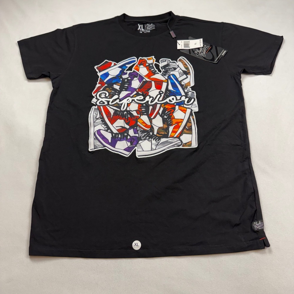 Bleecker‎ & Mercer Mens XL Superior Sneaker Graphic T-Shirt Black BTP0613 NWT